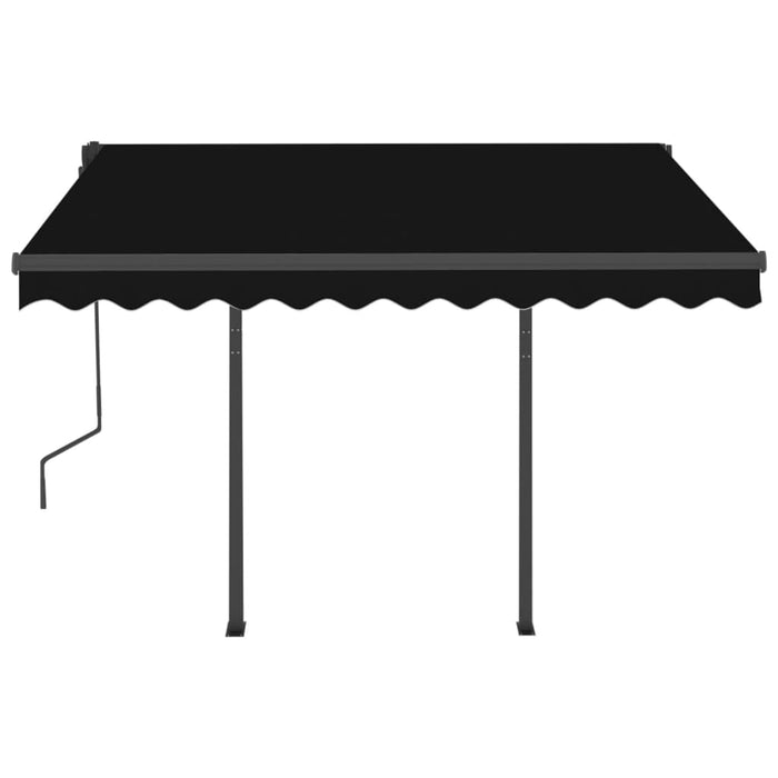 Copertină retractabilă manual cu LED, antracit, 3x2,5 m