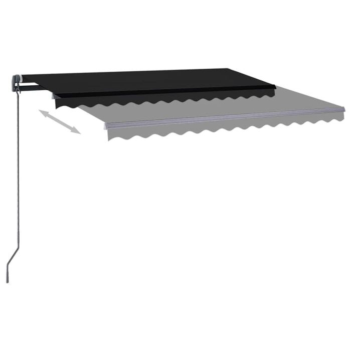 Copertină retractabilă manual cu LED, antracit, 3,5x2,5 m