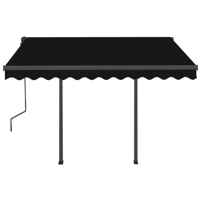 Copertină retractabilă manual cu LED, antracit, 3,5x2,5 m