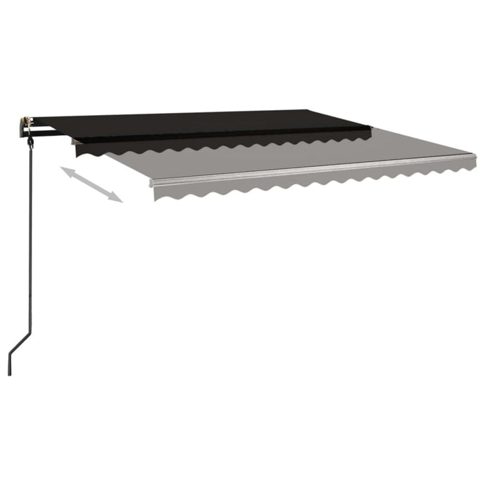 Copertină retractabilă automat, cu stâlpi, antracit, 4,5x3 m