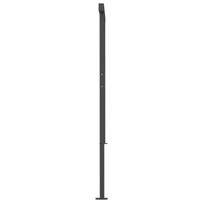 Copertină retractabilă manual, cu stâlpi, crem, 5x3,5 m