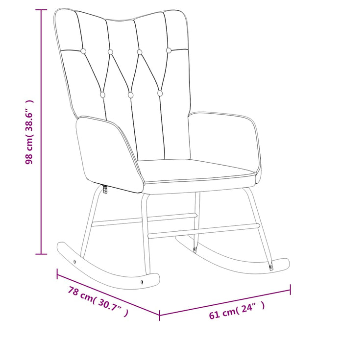 Scaun balansoar, gri închis, material textil