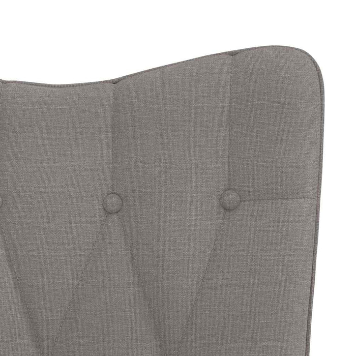 Scaun balansoar cu taburet, gri taupe, textil