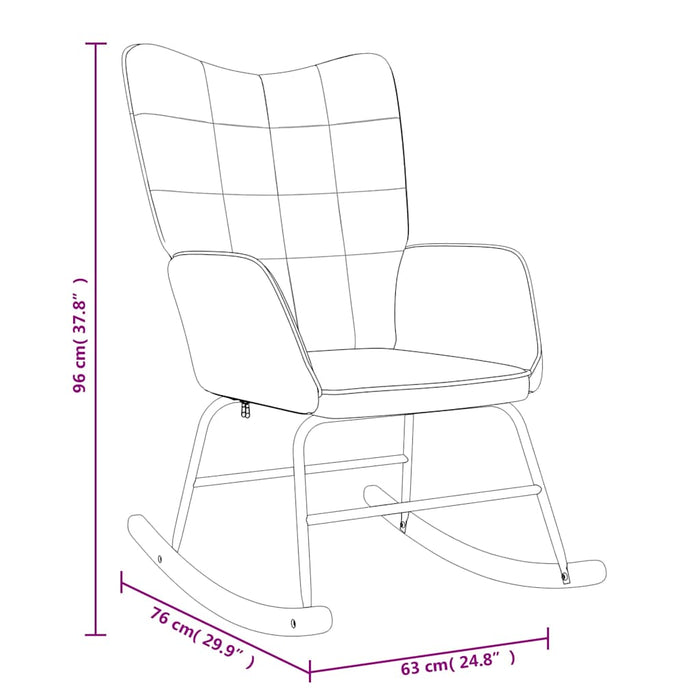 Scaun balansoar cu taburet, crem, textil