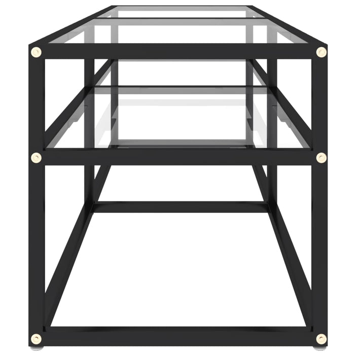 Comodă TV, transparent, 140x40x40,5 cm, sticlă securizată