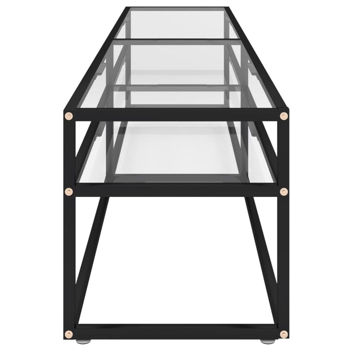 Comodă TV, transparent, 200x40x40,5 cm, sticlă securizată