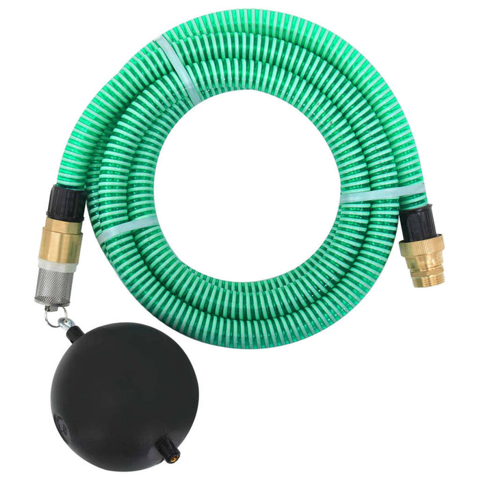 Furtun de aspirație cu racorduri din alamă, verde 1,1" 3 m, PVC