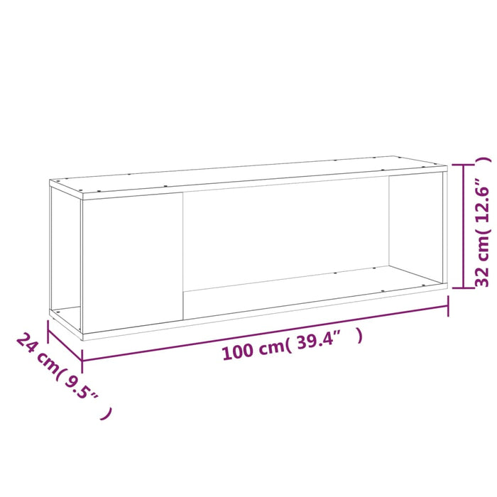 Comodă TV, gri, 100x24x32 cm, PAL