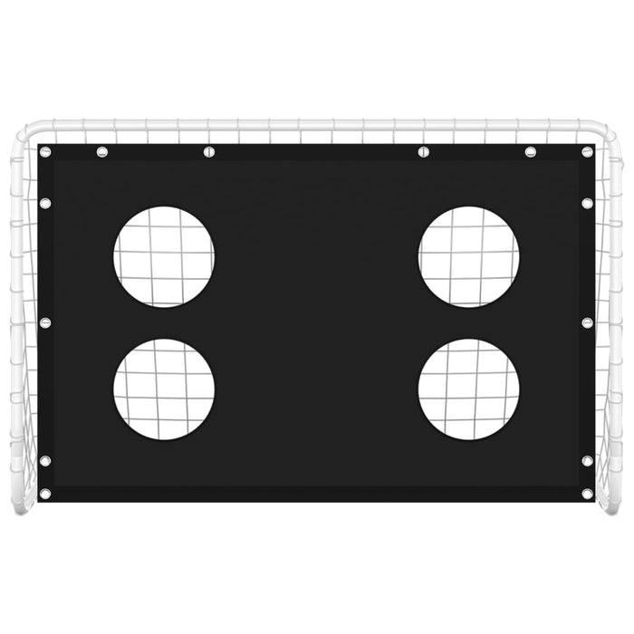 Poartă de fotbal cu plasă de antrenament, 184x61x122 cm, oțel