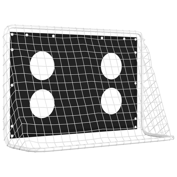 Poartă de fotbal cu plasă de antrenament, 184x61x122 cm, oțel