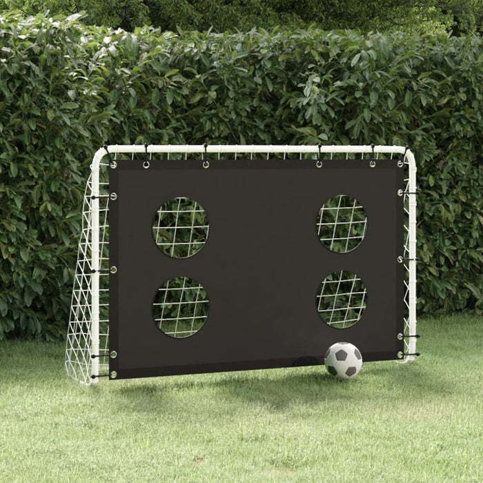 Poartă de fotbal cu plasă de antrenament, 184x61x122 cm, oțel