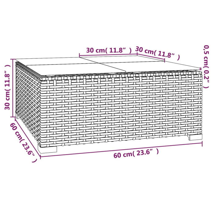 Set mobilier de grădină cu perne, 4 piese, gri, poliratan