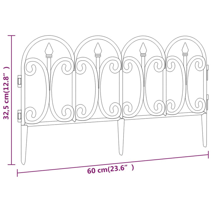 Borduri de gazon, 17 buc., alb, 10 m, PP