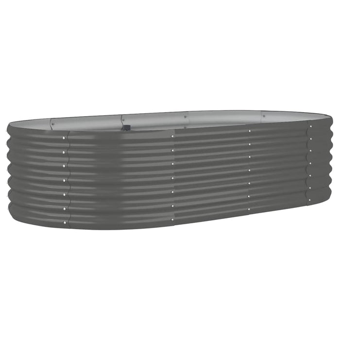 Strat înălțat grădină gri 152x80x36cm oțel vopsit electrostatic