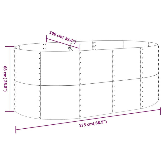 Strat înălțat grădină 175x100x68 cm oțel vopsit electrostatic