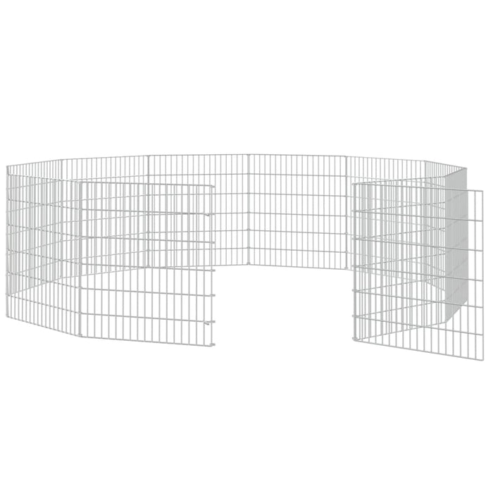 Adăpost pentru animale cu 12 panouri, 54x60 cm, fier galvanizat