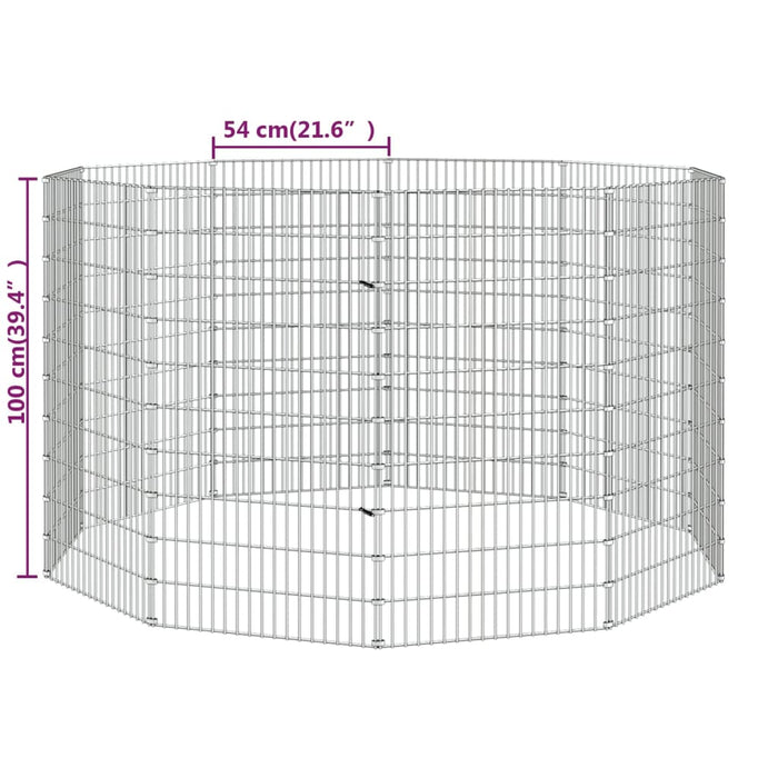 Adăpost pentru animale cu 10 panouri, 54x100 cm fier galvanizat