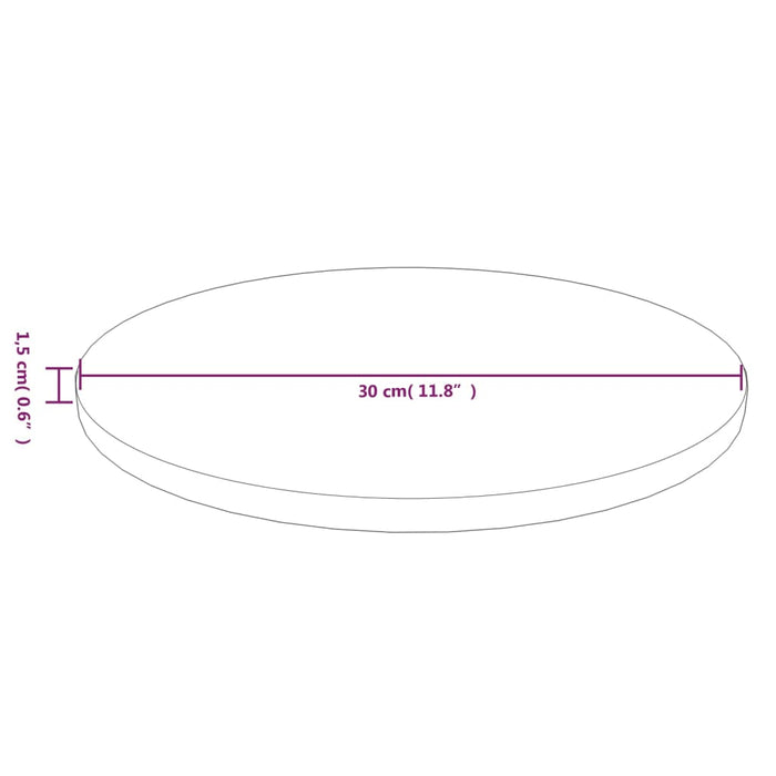 Blat de masă rotund maro închis Ø30x1,5cm lemn stejar tratat