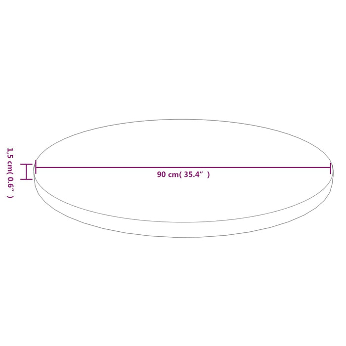 Blat de masă rotund maro închis Ø90x1,5 cm lemn stejar tratat