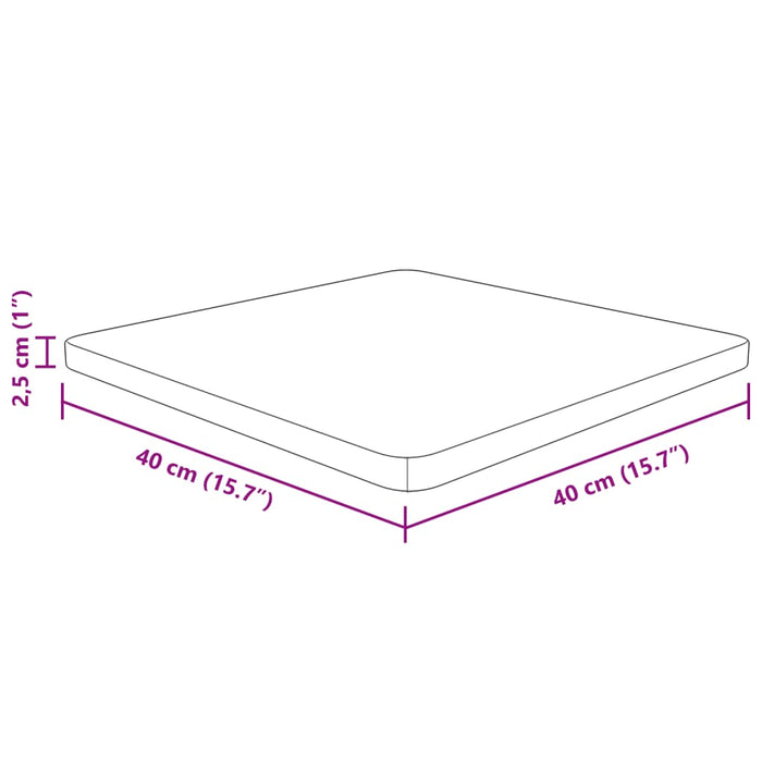 Blat de masă pătrat maro închis 40x40x2,5 cm lemn stejar tratat