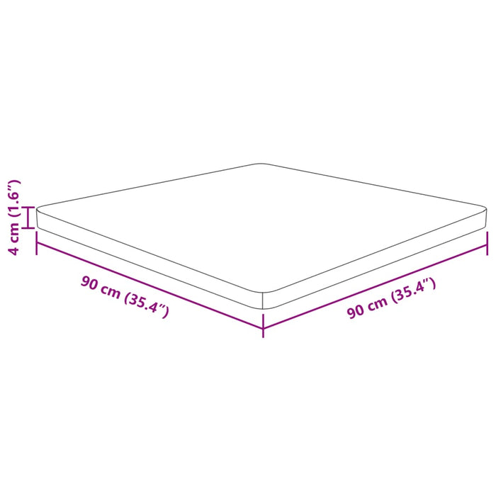 Blat masă pătrat maro deschis 90x90x4cm lemn stejar tratat