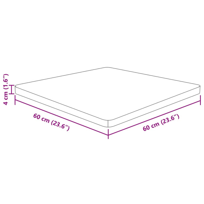 Blat de masă pătrat maro închis 60x60x4 cm lemn stejar tratat