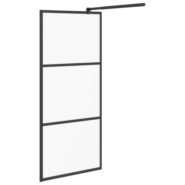 Perete cabină duș walk-in negru 80x195 cm sticlă ESG semi-mată