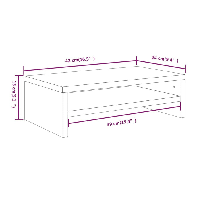 Suport pentru monitor gri sonoma 42x24x13 cm lemn prelucrat