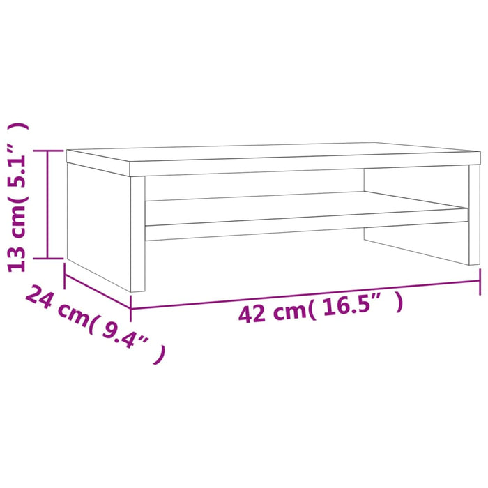 Suport pentru monitor stejar maro 42x24x13 cm lemn prelucrat