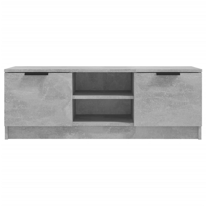 Comodă TV, gri beton, 102x35x36,5 cm, lemn prelucrat