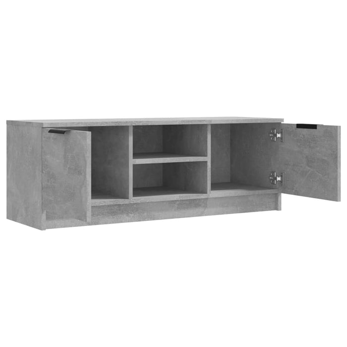 Comodă TV, gri beton, 102x35x36,5 cm, lemn prelucrat