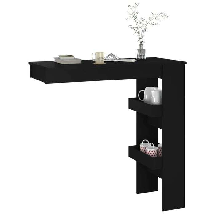 Masă bar de perete, negru, 102x45x103,5 cm, lemn compozit