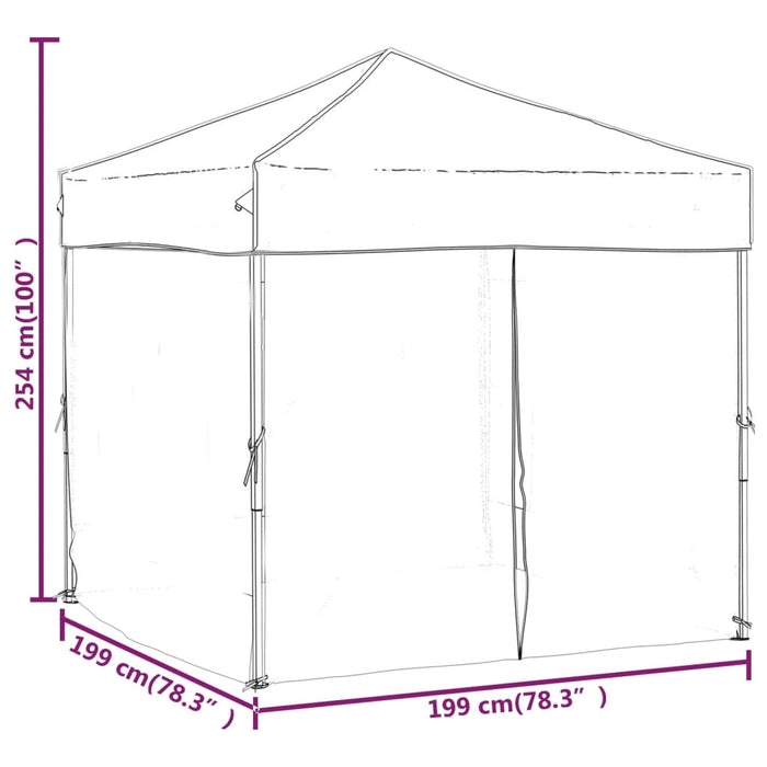 Cort pliabil pentru petrecere, pereți laterali, taupe, 2x2 m