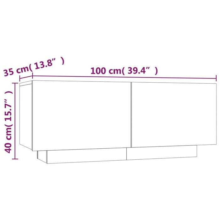 Comodă TV, stejar maro, 100x35x40 cm, lemn prelucrat