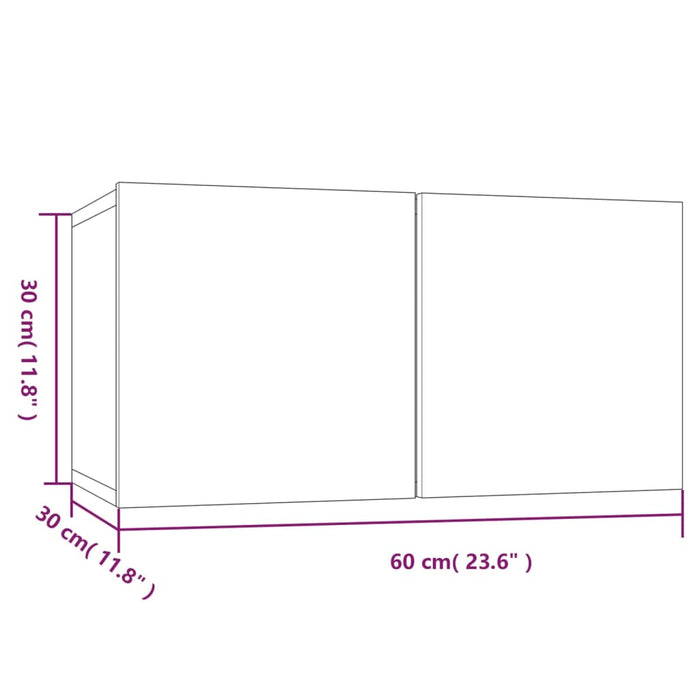 Dulap TV suspendat, gri sonoma, 60x30x30 cm, lemn prelucrat