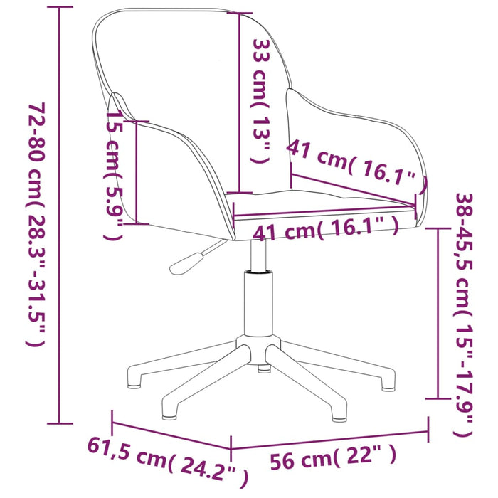 Scaune de bucătărie pivotante, 2 buc., crem, catifea