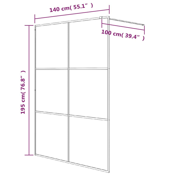 Paravan duș walk-in argintiu 140x195 cm sticlă ESG transparentă