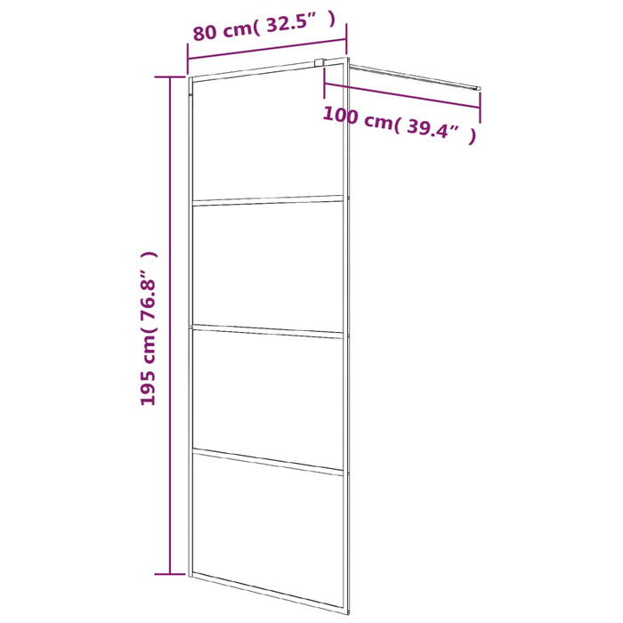 Paravan duș walk-in argintiu 80x195 cm sticlă ESG transparentă