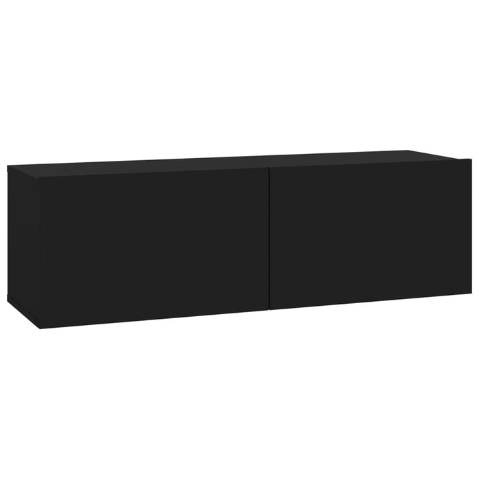 Dulapuri TV de perete 2 buc. negru 100x30x30 cm lemn compozit