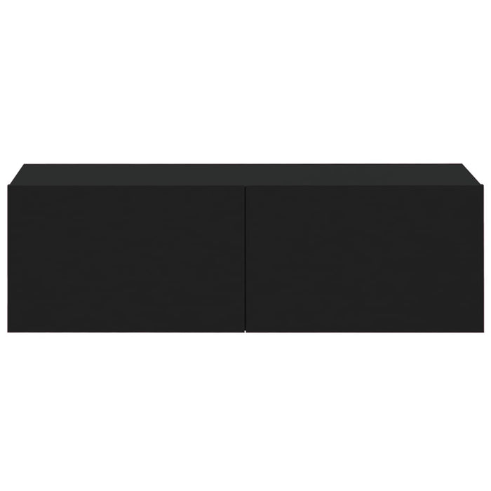 Dulapuri TV de perete 2 buc. negru 100x30x30 cm lemn compozit