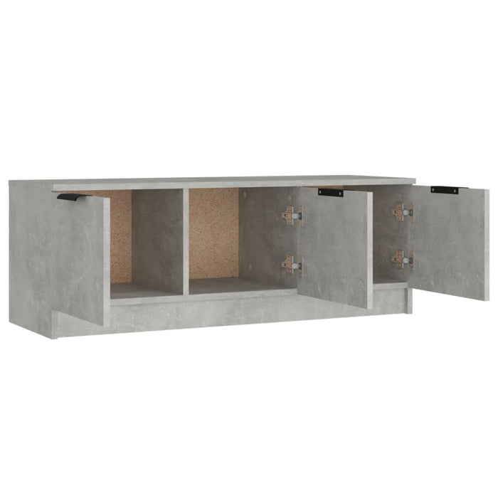 Comodă TV, gri beton, 102x35x36,5 cm, lemn prelucrat