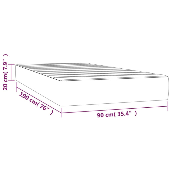 Saltea de pat cu arcuri, cappuccino, 90x190x20 cm, piele eco