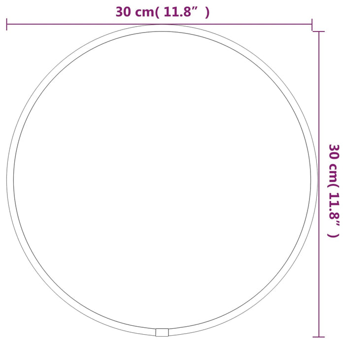 Oglindă de perete rotundă, negru, Ø 30 cm