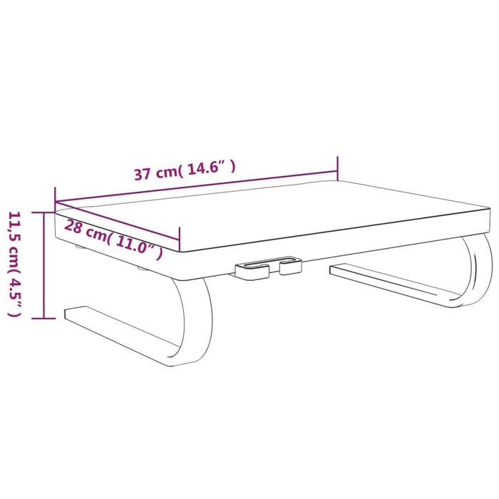 Suport pentru monitor, negru, 37x28x11,5 cm