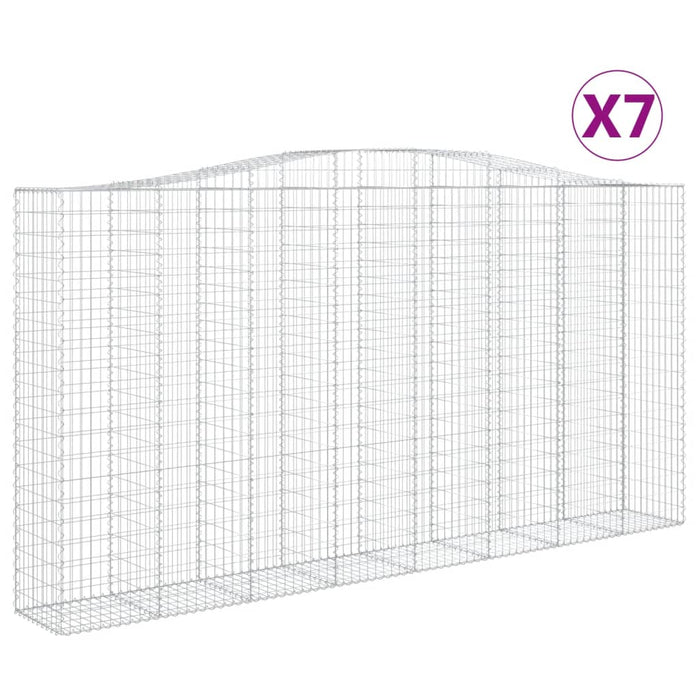 Coșuri gabion arcuite, 7 buc 400x50x200/220 cm, fier galvanizat