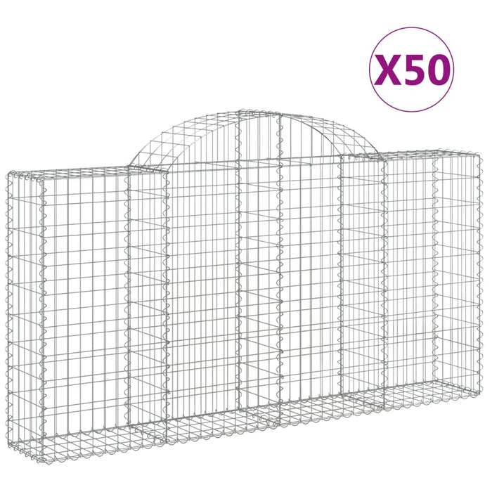 Coșuri gabion arcuite 50 buc, 200x30x100/120 cm fier galvanizat