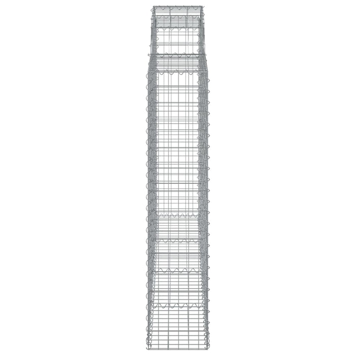 Coșuri gabion arcuite 2 buc, 200x30x140/160cm, fier galvanizat