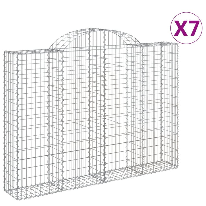 Coșuri gabion arcuite 7 buc, 200x30x140/160cm, fier galvanizat