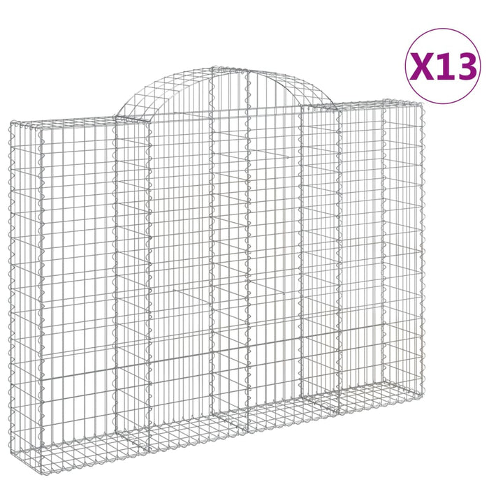 Coșuri gabion arcuite 13 buc, 200x30x140/160cm, fier galvanizat