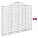 Coșuri gabion arcuite 8 buc, 200x30x160/180 cm, fier galvanizat thumbnail 2